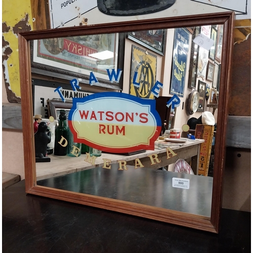 880 - Trawler Watson's Rum Demerara framed advertising mirror. {46 cm H x 54 cm W}.