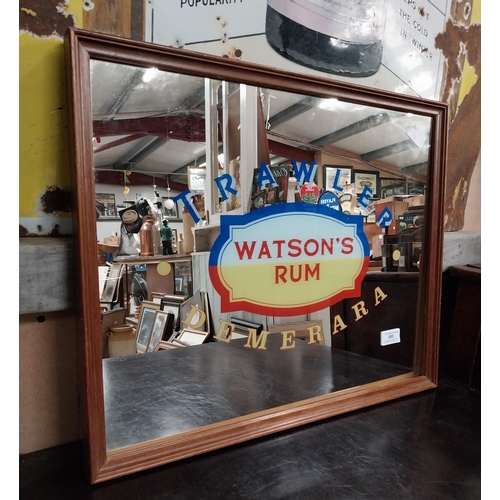 880 - Trawler Watson's Rum Demerara framed advertising mirror. {46 cm H x 54 cm W}.