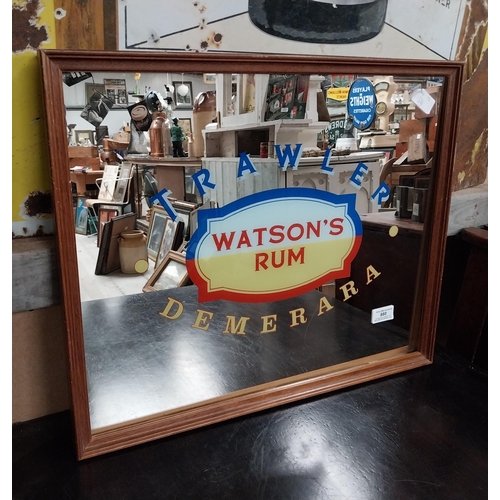 880 - Trawler Watson's Rum Demerara framed advertising mirror. {46 cm H x 54 cm W}.