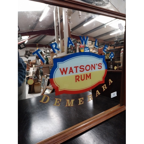 880 - Trawler Watson's Rum Demerara framed advertising mirror. {46 cm H x 54 cm W}.