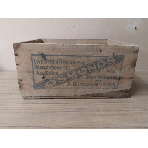 884 - Osmonds {16 cm H x 32 cm W x 24 cm D] , John Horns {7 cm H x 28 cm W x 17 cm D] wooden advertising c... 