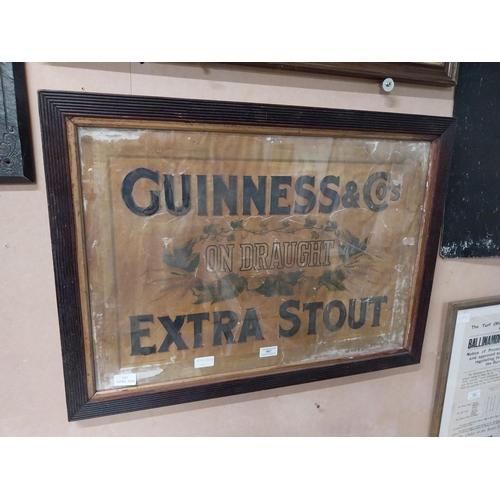 887 - Guinness on Draught Extra Stout framed advertising showcard. {55 cm H x 76 cm W}.