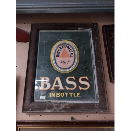 889 - Bass in Bottle framed advertising showcard. {76 cm H x 62 cm W}.