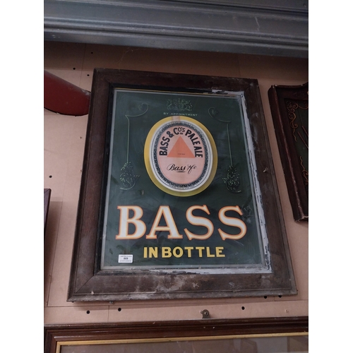 889 - Bass in Bottle framed advertising showcard. {76 cm H x 62 cm W}.