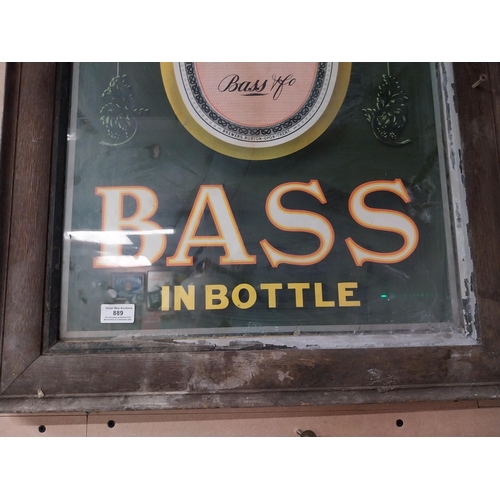 889 - Bass in Bottle framed advertising showcard. {76 cm H x 62 cm W}.