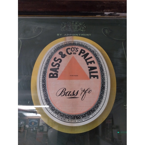 889 - Bass in Bottle framed advertising showcard. {76 cm H x 62 cm W}.