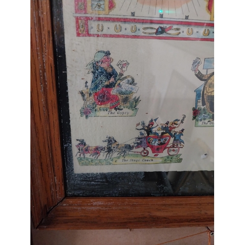 891 - Framed coloured print of Guinness's Universal Theatre Characters and Scenes from Derby Day. {38 cm H... 