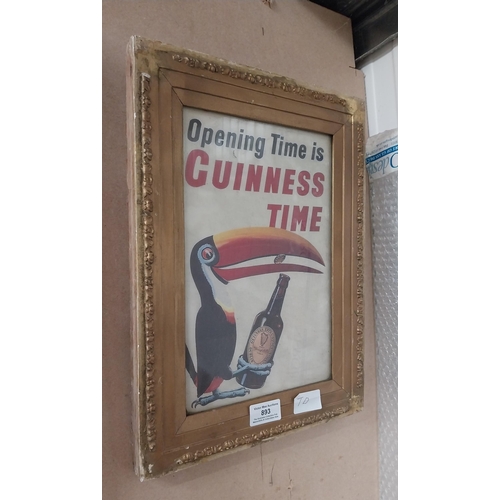 893 - Opening Time Is Guinness Time framed advertising print. {37 cm H x 30 cm W}.