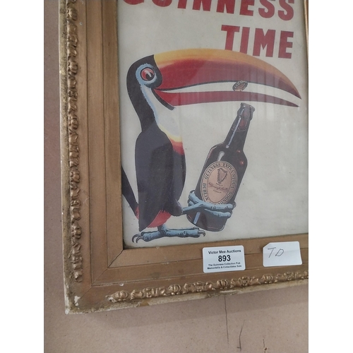 893 - Opening Time Is Guinness Time framed advertising print. {37 cm H x 30 cm W}.