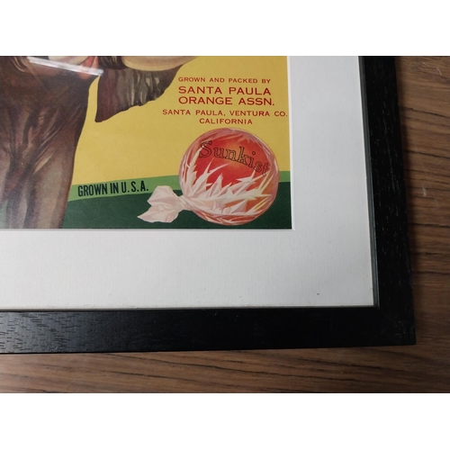 895 - Strength Brand Valencia framed advertising print. {28 cm H x 40 cm W}.