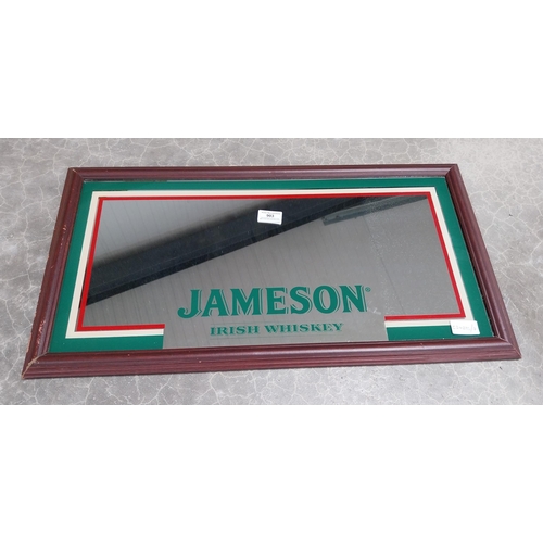 903 - Jameson Irish Whiskey framed advertising mirror. {25 cm H  x 66 cm W}.