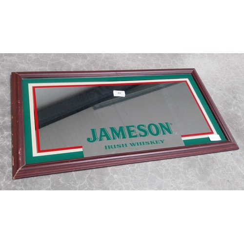 903 - Jameson Irish Whiskey framed advertising mirror. {25 cm H  x 66 cm W}.