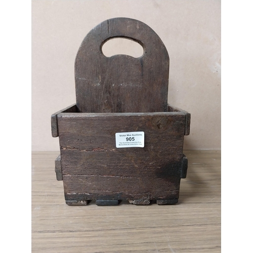 905 - Early 20th C. wooden bottle crate. {27 cm H x 23 cm W x 19 cm W].