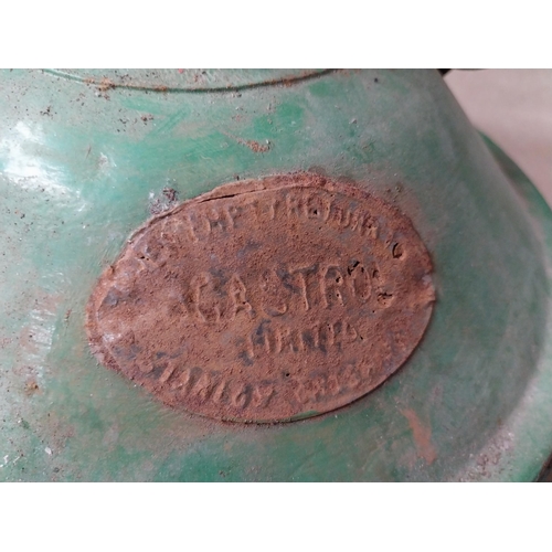 909 - 1930's Castrol Oil metal oil can with original cap. {54 cm H x 28 cm Dia.}.