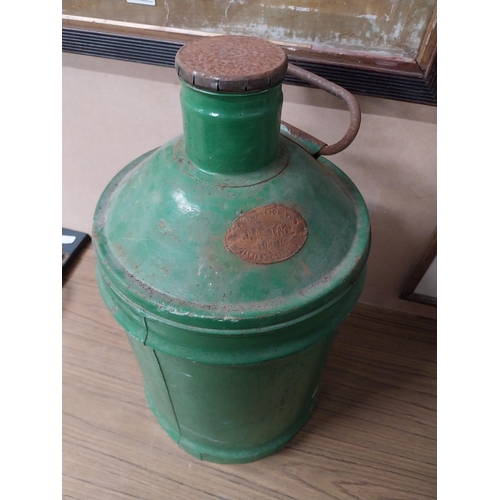 909 - 1930's Castrol Oil metal oil can with original cap. {54 cm H x 28 cm Dia.}.