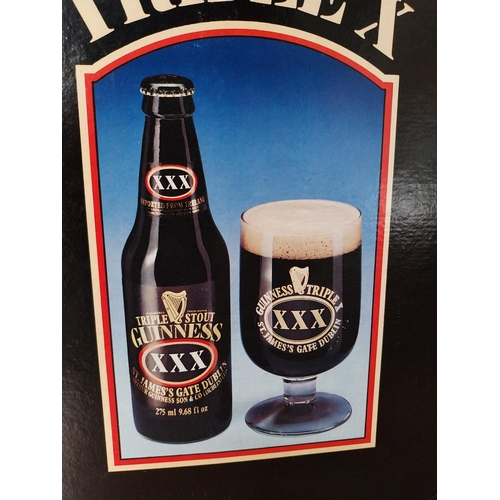 912 - Guinness Triple X advertising showcard. {31 cm H x 21 cm W}. PART OF THE DAVID HUGHES COLLECTION.