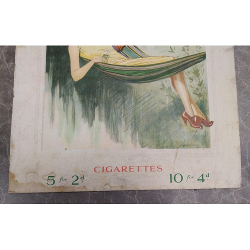 916 - Wills's Wild Woodbine advertising showcard. {50 cm H x 38 cm W}.