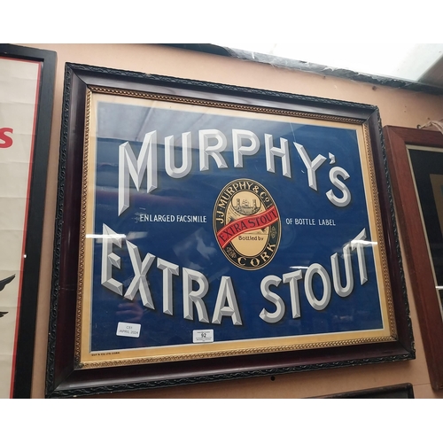 92 - Murphy's Extra Stout framed advertising showcard. {71 cm H x 59 cm W}.