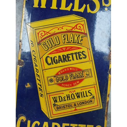 933 - Wills's Cigarettes enamel advertising sign. {92 cm H x 46 cm W}.