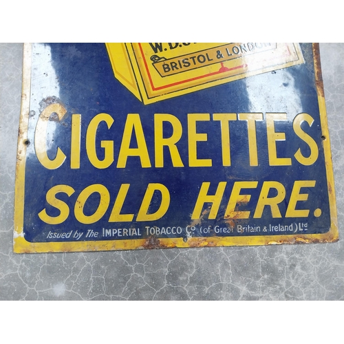 933 - Wills's Cigarettes enamel advertising sign. {92 cm H x 46 cm W}.