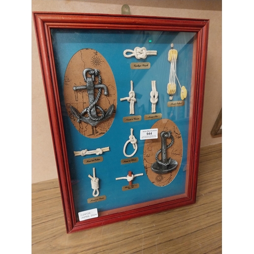 944 - Two montages of Nautical Knots. {40 cm H x 30 cm W and 34 cm H x 23 cm W}.