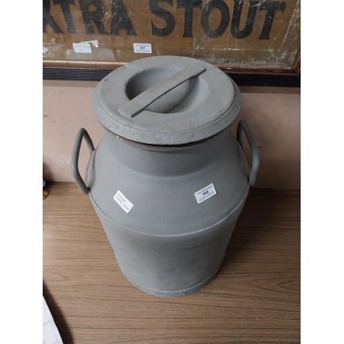 948 - Early 20th C. Metal creamery can {54 cm H x 30 cm Dia.}.