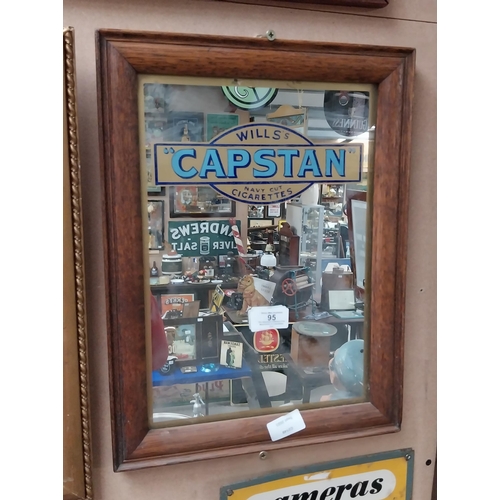 95 - Wills's Capstan Cigarettes framed advertising mirror. {42 cm H x 31 cm W}.