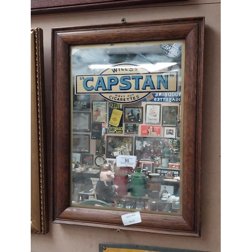 95 - Wills's Capstan Cigarettes framed advertising mirror. {42 cm H x 31 cm W}.