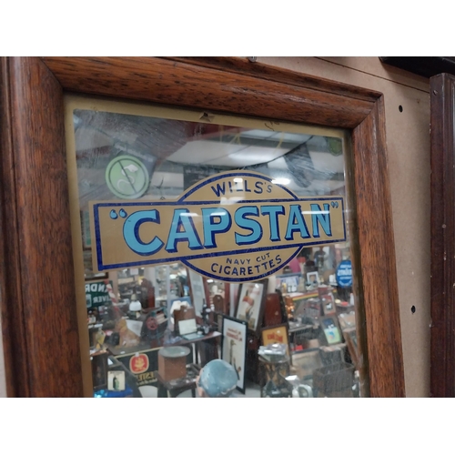 95 - Wills's Capstan Cigarettes framed advertising mirror. {42 cm H x 31 cm W}.