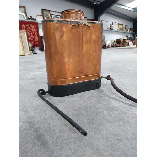 958 - 20th C. copper and metal knapsack sprayer. {44 cm H x 34 cm W x 18 cm D}