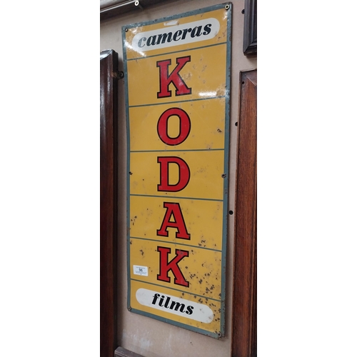 96 - Kodak Camera and Film tinplate advertising sign {63 cm H x 24 cm W}