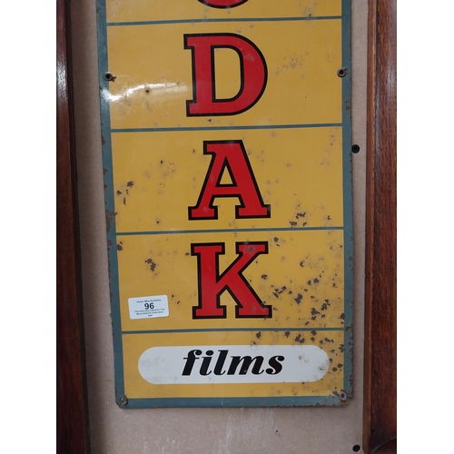 96 - Kodak Camera and Film tinplate advertising sign {63 cm H x 24 cm W}