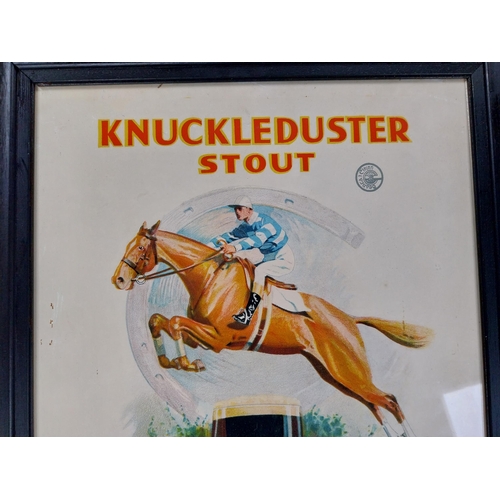 962 - Framed Knuckleduster Stout Tops Em All Beamish and Crawford advertising print. {64 cm H x 43 cm W}.