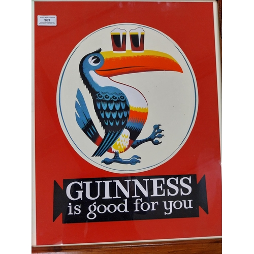 963 - Framed Guinness Is Good for You Toucan advertising print. {58 cm H x 48 cm W}.