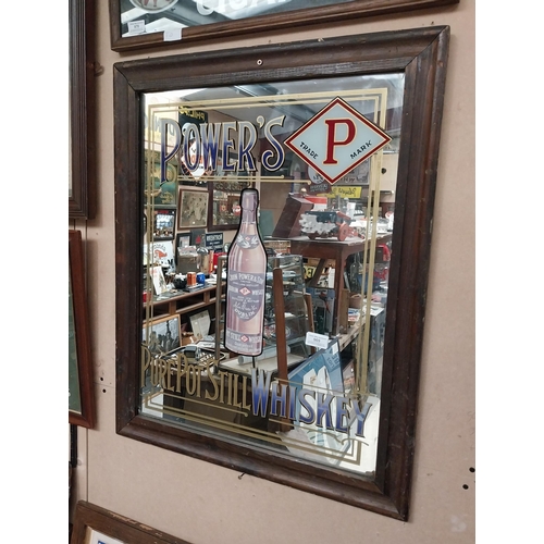 969 - Power's Pure Pot Still Whiskey framed advertising mirror. {76 cm H x 51 cm W}.