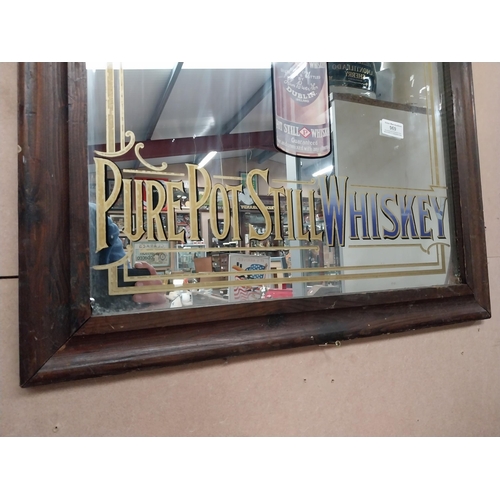 969 - Power's Pure Pot Still Whiskey framed advertising mirror. {76 cm H x 51 cm W}.