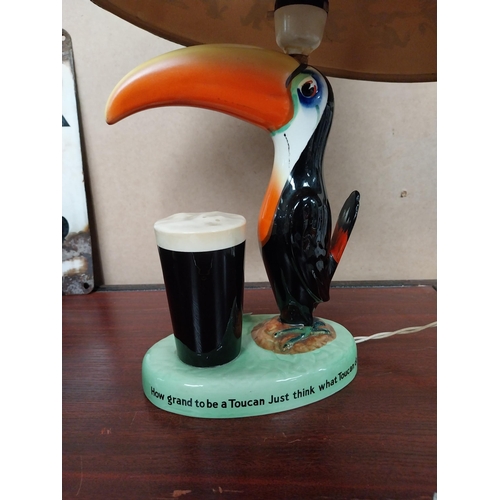 977 - Guinness Toucan Carltonware lamp with original shade. {45 cm H x 7 cm W x 17 cm D}.