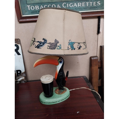 977 - Guinness Toucan Carltonware lamp with original shade. {45 cm H x 7 cm W x 17 cm D}.