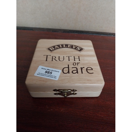 985 - Pay for your calls it keeps the bills small wooden advertising box {10 cm H x 10 cm W x 7 cm D} and ... 