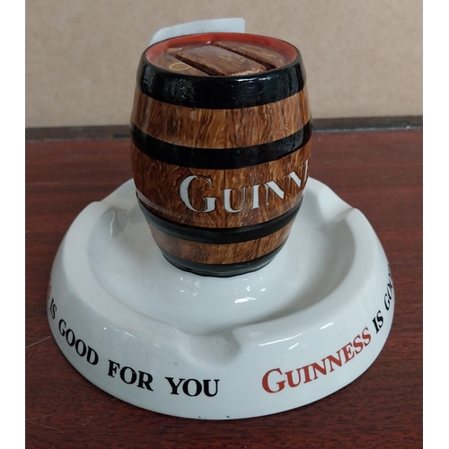 986 - Guinness is Good For You ceramic ashtray and match strike by Minton {10 cm H x 14 cm Dia.}. PART OF ... 