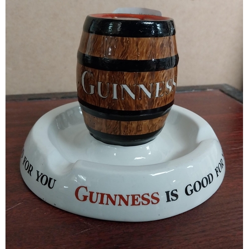 986 - Guinness is Good For You ceramic ashtray and match strike by Minton {10 cm H x 14 cm Dia.}. PART OF ... 