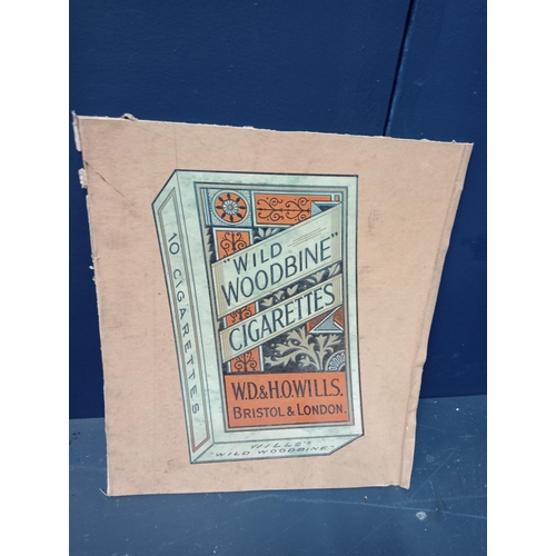 989 - Will Woodbine Cigarettes cardboard advertising sign {H 51cm x W 40cm }. - NOT AVAILABLE TO VIEW IN P... 