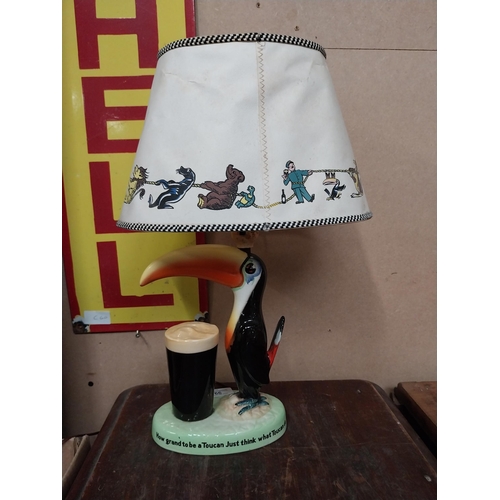 99 - Guinness Carltonware Toucan advertising lamp with original shade. {28 cm H x 17 cm W}.