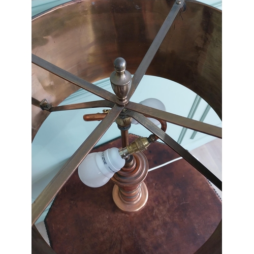 1 - Good quality Mid-century copper and brass table lamp {68 cm H x 43 cm Dia.}.