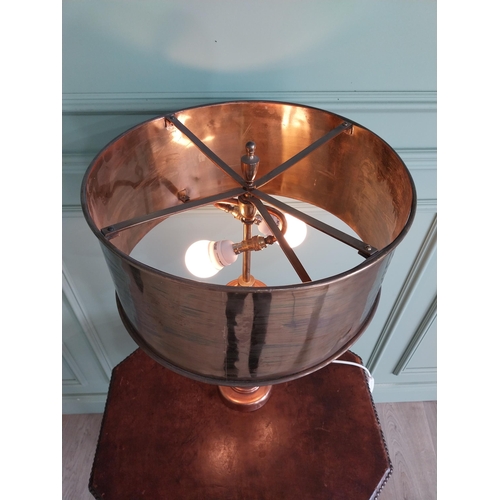 1 - Good quality Mid-century copper and brass table lamp {68 cm H x 43 cm Dia.}.