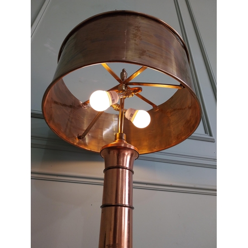 1 - Good quality Mid-century copper and brass table lamp {68 cm H x 43 cm Dia.}.