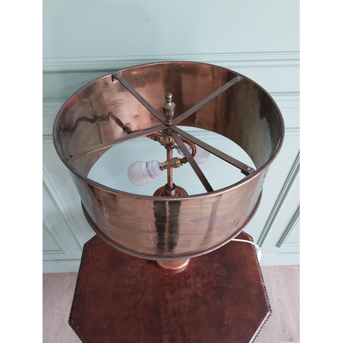 1 - Good quality Mid-century copper and brass table lamp {68 cm H x 43 cm Dia.}.