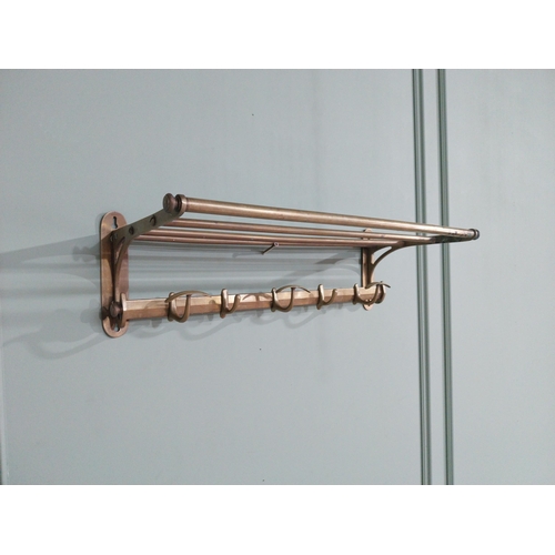 111 - Good quality early 20th C. brass coat hanger and luggage rack {20 cm H x 65 cm W x 26 cm D}.