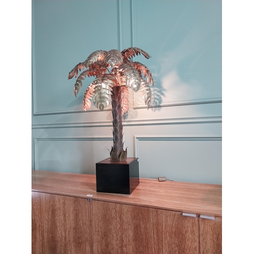 12 - Original 20th C.  Maison Jansen brass palm tree table lamp {91 cm H x 55 cm W x 55 cm D }.