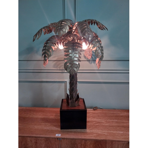 12 - Original 20th C.  Maison Jansen brass palm tree table lamp {91 cm H x 55 cm W x 55 cm D }.